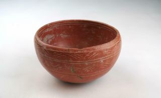 Very Rare Antique Chinese Neolithic Majiayao Machang Earthenware Deep Bowl