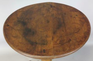 FINE 18TH C CT COUNTRY QUEEN ANNE MAPLE CANDLESTAND IN OLD DRY SURFACE & PATINA 12