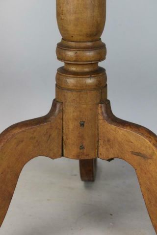 FINE 18TH C CT COUNTRY QUEEN ANNE MAPLE CANDLESTAND IN OLD DRY SURFACE & PATINA 4