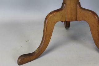 FINE 18TH C CT COUNTRY QUEEN ANNE MAPLE CANDLESTAND IN OLD DRY SURFACE & PATINA 5
