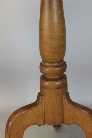 FINE 18TH C CT COUNTRY QUEEN ANNE MAPLE CANDLESTAND IN OLD DRY SURFACE & PATINA 7