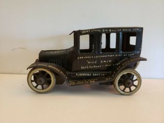 Vintage 1920 ' s Marx Leaping Lena Tin Litho Wind Up Toy Car 2