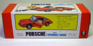 Bandai 4176 1960 ' s B/O Tin PORSCHE 911 2 - door Coupé with Box 12