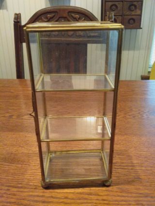 Glass Brass Curio Cabinet Case Display