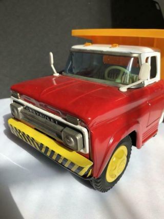 Nomura Tin Toy Blik Japan Dump Truck Car Vintage Rare TN Retro Chevrolet Mini 10