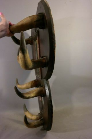19thC Antique OLD WEST Cow Town SALOON Size CATTLE HORN Western BROTHEL HAT RACK 11
