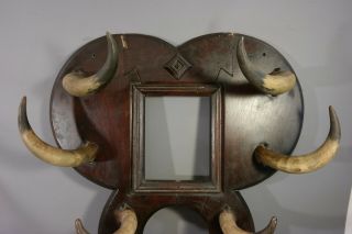 19thC Antique OLD WEST Cow Town SALOON Size CATTLE HORN Western BROTHEL HAT RACK 2