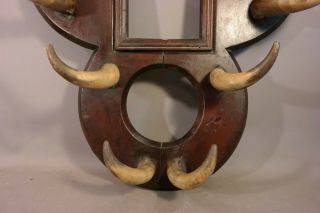 19thC Antique OLD WEST Cow Town SALOON Size CATTLE HORN Western BROTHEL HAT RACK 3