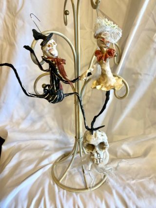 Primitive Handsculpted Primitive Halloween Creepyskelly Bride & Groom 11”