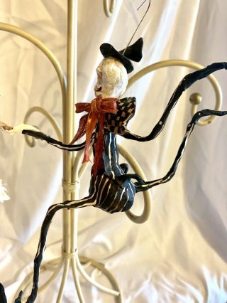 Primitive HANDSCULPTED PRIMITIVE HALLOWEEN CREEPYSKELLY BRIDE & GROOM 11” 7