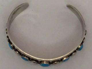 Gem Turquoise Sterling Silver Cuff Bracelet by Frank Patania Sr Thunderbird Shop 4