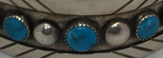 Gem Turquoise Sterling Silver Cuff Bracelet by Frank Patania Sr Thunderbird Shop 5