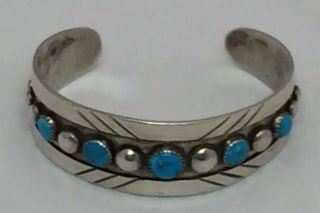 Gem Turquoise Sterling Silver Cuff Bracelet by Frank Patania Sr Thunderbird Shop 9