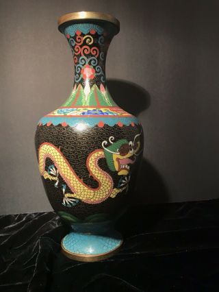 Cloisonne Vase With Imperial Dragon Decoration