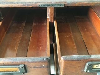 Library Bureau Sole Makers Oak 4 Drawer Card File Cabinet Dove Tail 1 5