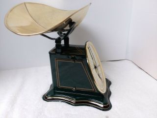 FULLY RESTORED ANTIQUE FACE CANDY SCALE W/ BRASS PAN. 7