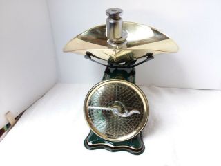 FULLY RESTORED ANTIQUE FACE CANDY SCALE W/ BRASS PAN. 8