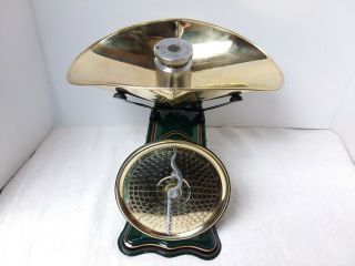FULLY RESTORED ANTIQUE FACE CANDY SCALE W/ BRASS PAN. 9