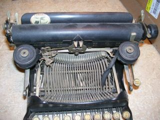 (R) Antique Early 1900 ' s Black Corona Typewriter Rare Style 2