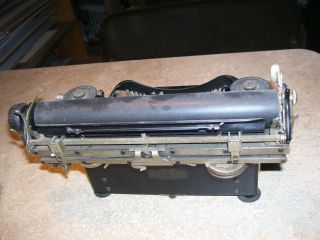(R) Antique Early 1900 ' s Black Corona Typewriter Rare Style 3