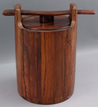 1960s Jean Gillon Italma Modernist Brazilian Rosewood Ice Bucket,  NR 3