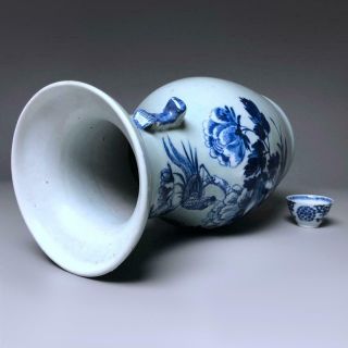 antique Chinese porcelain CELADON BALUSTER VASE 19th century BLUE & WHITE 3