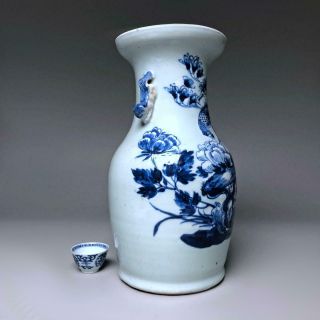 antique Chinese porcelain CELADON BALUSTER VASE 19th century BLUE & WHITE 4