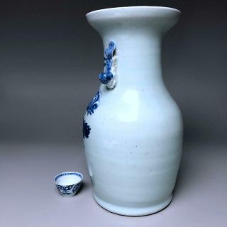 antique Chinese porcelain CELADON BALUSTER VASE 19th century BLUE & WHITE 9
