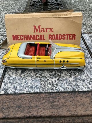 Vintage Louis Marx Co.  Mechanical Roadster Tin Litho Wind Up Rare 1950s