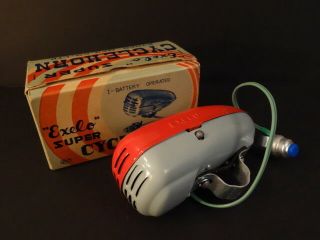 Vintage Exelo Cycle Horn Battery Operated Japan,  Box 1950 