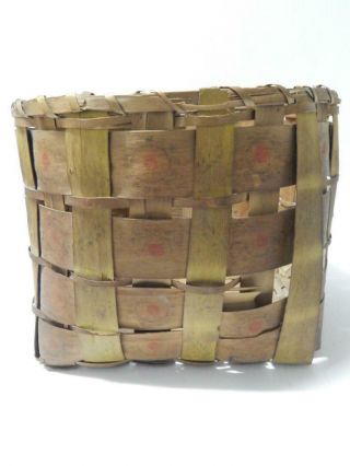 Potato Stamped Antique Algonquin Woodlands Americana Indian Basket Folk C1840 - 70