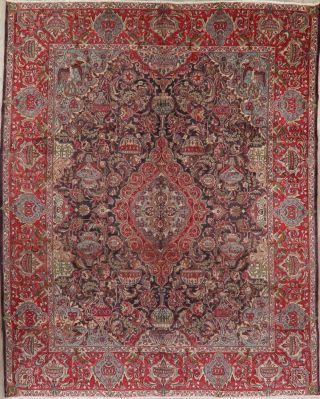 Antique 10 ' x12 ' DYNASTY Kashmar Oriental Area Rug FADED Hand - Knotted Pictorial 2