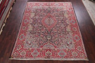 Antique 10 ' x12 ' DYNASTY Kashmar Oriental Area Rug FADED Hand - Knotted Pictorial 3