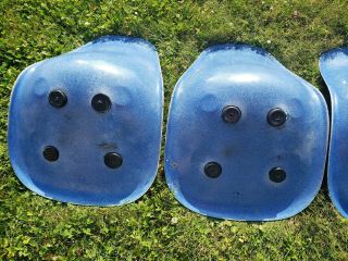 EAMES BLUE Shell Fiberglass Vintage HERMAN MILLER CHAIR Narrow Mounts Qty 4 4