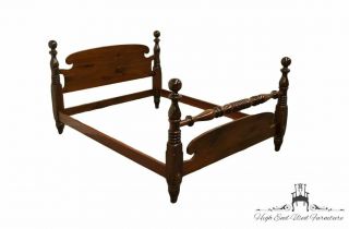 ETHAN ALLEN Antiqued Pine Old Tavern Queen Size Cannonball Bed 2