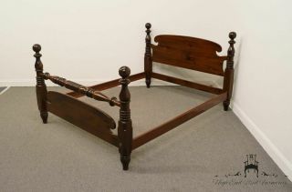 ETHAN ALLEN Antiqued Pine Old Tavern Queen Size Cannonball Bed 3