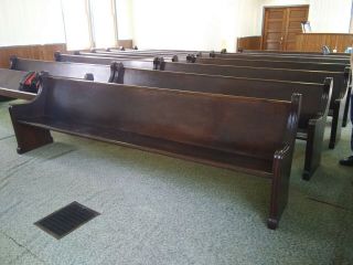 Antique Oak Church Pews 14 Total