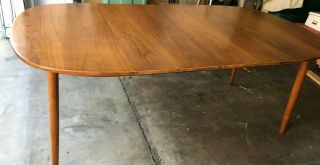 Mid Century Modern Teak Expandable Dining Table,  1960 ' s,  with 2 Leaves 10