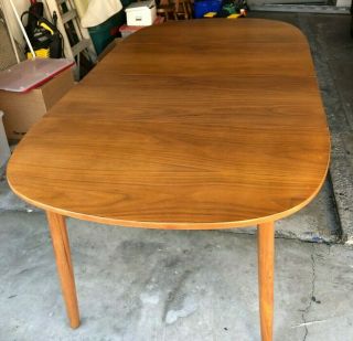 Mid Century Modern Teak Expandable Dining Table,  1960 ' s,  with 2 Leaves 9