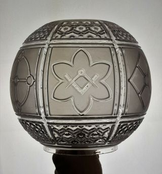 Rare Masonic Kerosene Paraffin Duplex Oil Lamp Ball Shade Masons Baccarat ?