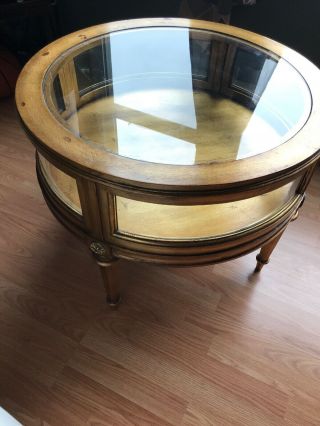 Vintage Weiman Gilded Round Vitrine Curio Table 7