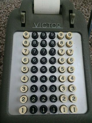 Vintage Victor 6 Row Hand Crank Adding Maching - - 4