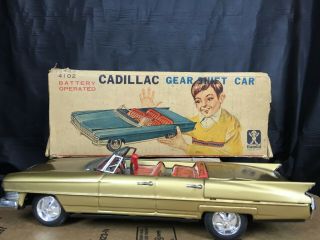 Ultra Rare Vintage Bandai Cadillac Gear Shift Car Tin Toy Japan Large