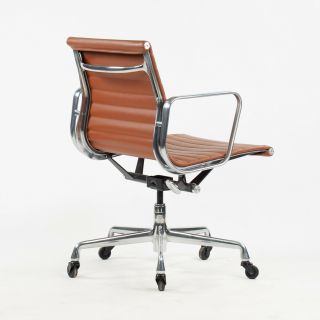 Eames Herman Miller Low Aluminum Group Executive Desk Chairs Cognac Leather 2010 7