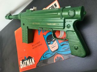 Vintage 1966 BATMAN ' Tommy Gun ' toy pistol,  Lincoln Hong Kong plastic,  ABC tele 2