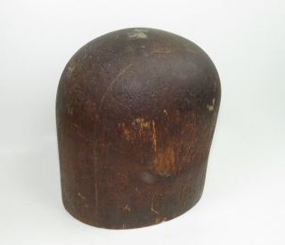 Vintage Wood Wooden Millinery Hat Block Head Mold Form Size 21 - 1/2