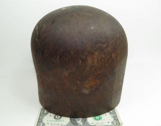 Vintage Wood Wooden Millinery Hat Block Head Mold Form Size 21 - 1/2 9