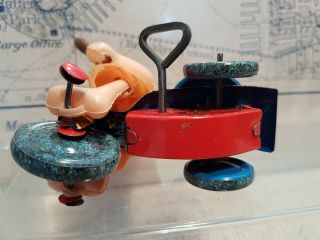 Vintage Marx Fred Flintstone Tricycle Tin and Celluloid Wind Up Toy Box 12
