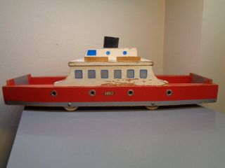 LEGO DENMARK VINTAGE 1950 ' S WOOD FERRY BOAT ULTRA RARE ITEM VERY GOOD COND. 2