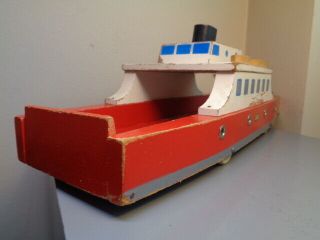 LEGO DENMARK VINTAGE 1950 ' S WOOD FERRY BOAT ULTRA RARE ITEM VERY GOOD COND. 3